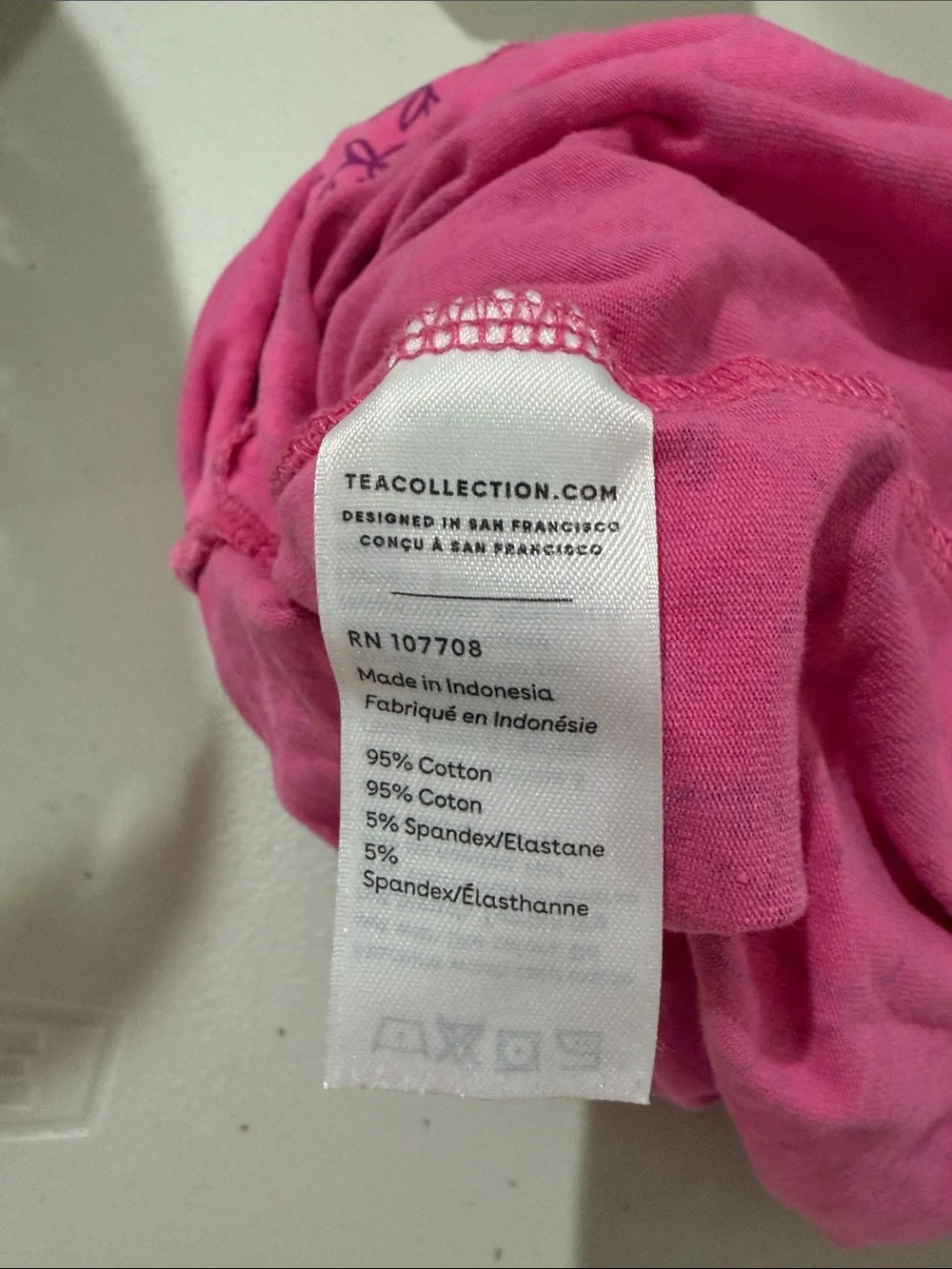 Tea Collection Pink Strawberry Print Ruffle Romper 12-18 months